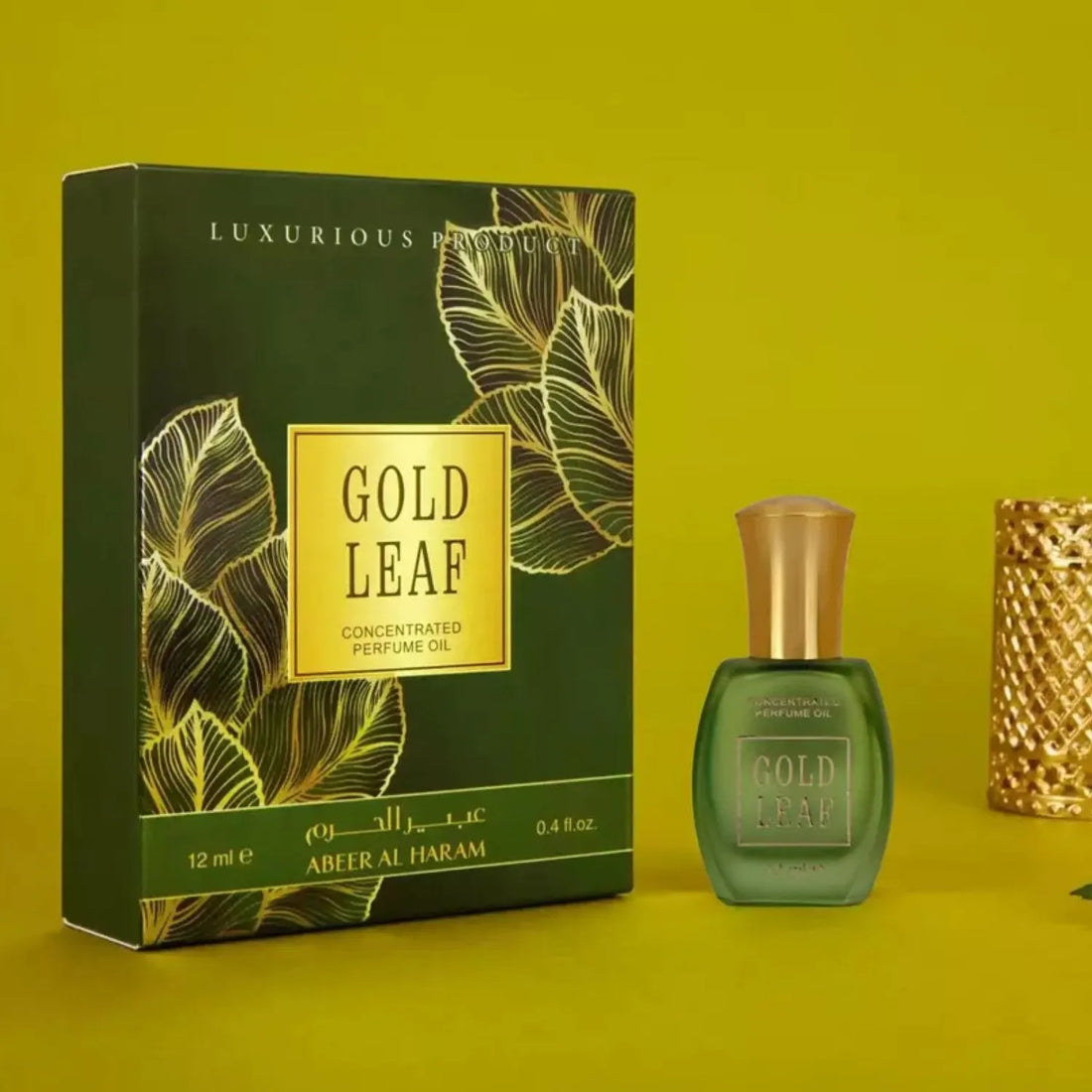 Gold Leaf Perfume Oil Bottle